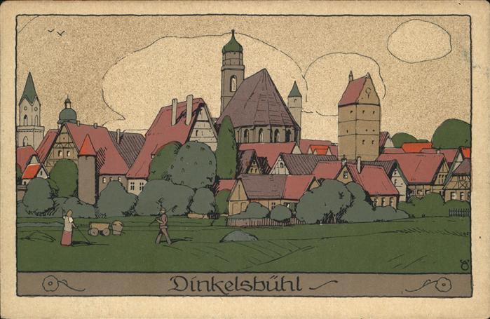 Kuenstlersteinzeichnung Dinkelsbuehl
