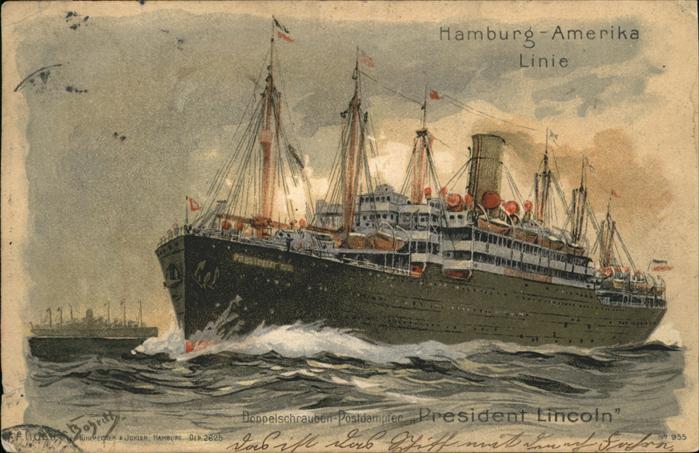 Dampfer Oceanliner President Lincoln Hamburg-Amerika Linie