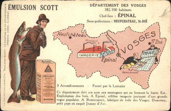 Werbung Reklame Emulsion Scott Fisch Neuchateau Epinal