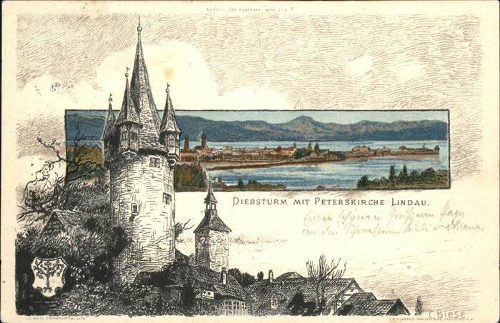 Biese Carl Karl Lindau Diebsturm mit Peterskirche