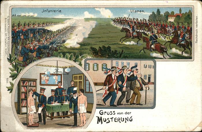 Militaria Infanterie Kavallerie Ulanen Musterung
