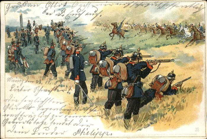 Militaria Litho Gefecht