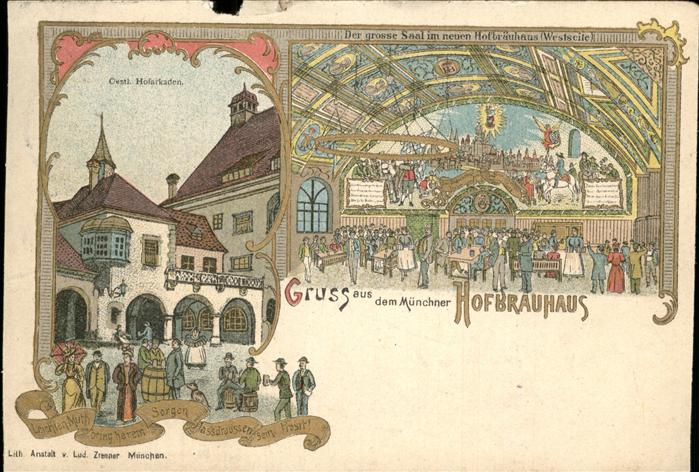 Hofbraeuhaus Muenchen Bier Saal Hofarkaden