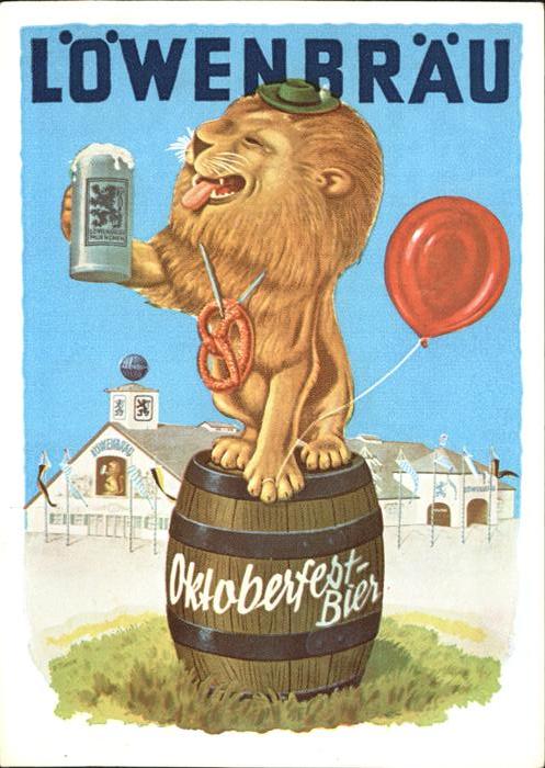 Oktoberfest Löwenbräu Bier Brezel