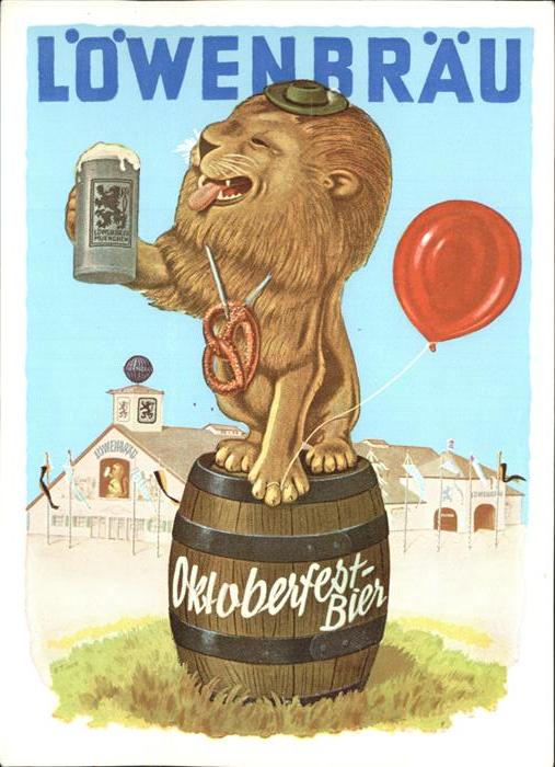 Oktoberfest Löwenbräu Bier Brezel Luftballon