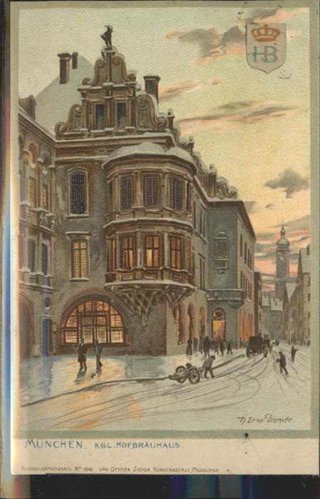 Diemer Zeno Litho München Hofbräuhaus Nr. 1040