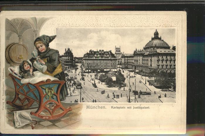 Muenchner Kindl Wiege Karlsplatz Justizpalast