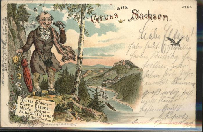 Gruss aus den Bergen Sachsen Fernglas