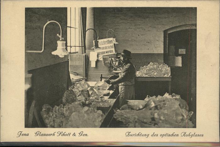 Glashandwerk Jena Schott & Gen. Rohglas Zurichtung