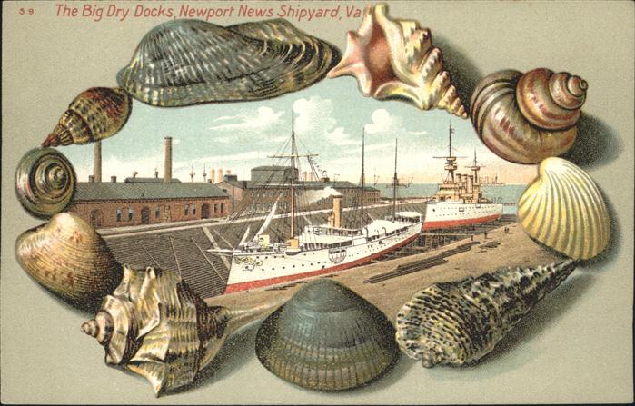Muschelkarte Big Dry Docks Newport News Shipyard