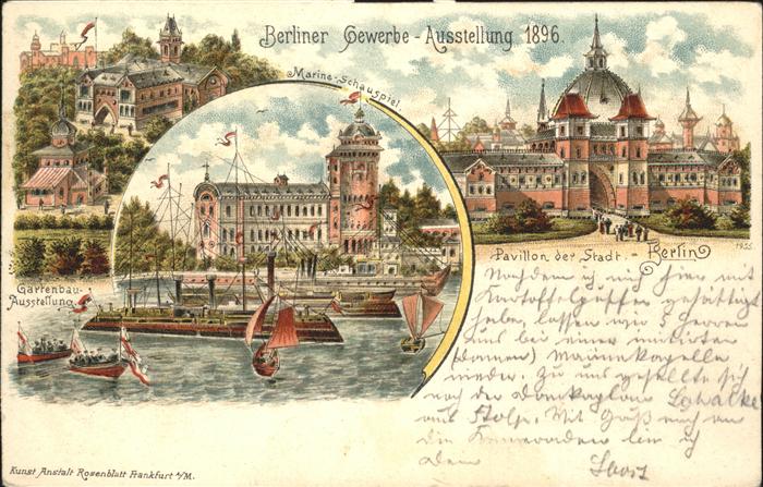 Ausstellung Gewerbe Berlin 1896 Marine-Schauspiel Pavillon der Stadt