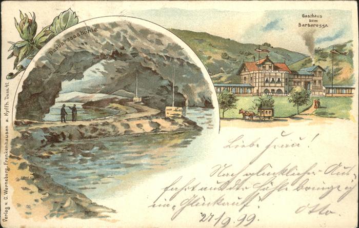 Hoehlen Caves Grottes Barbarossa Gasthaus