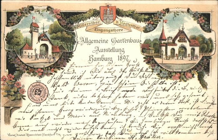 Ausstellung Gartenbau Hamburg 1897 Millerntor