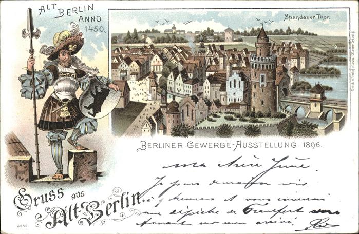 Ausstellung Gewerbe Berlin 1896 Alt Berlin Anno 1450 Spandauer Tor