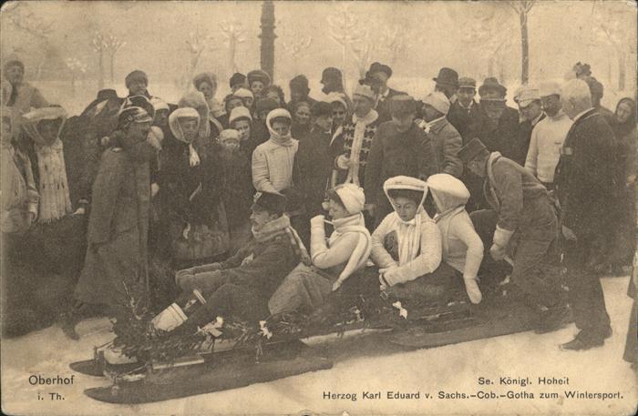 Schlitten Schnee Oberhof i. Th. Herzog Karl Eduard v. Sa
