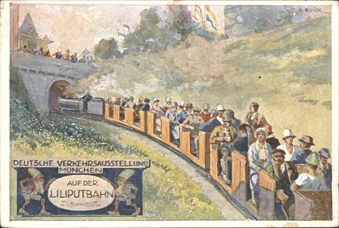 Liliputbahn Verkehrsausstellung München Künstlerkar