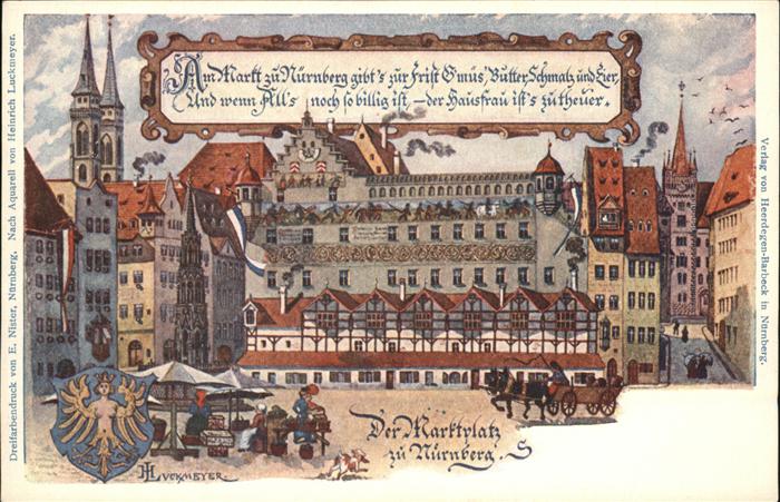 NueRNBERG  CITY Marktplatz Kutsche Wappen