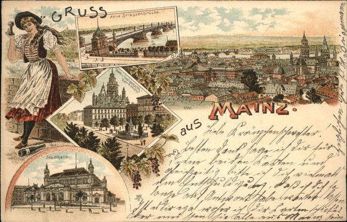 Mainz Rhein Strassenbrücke Stadthalle