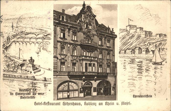 Koblenz Rhein Hotel Restaurant Höhenhaus