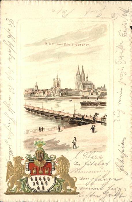 Koeln Rhein Deutz Dampfschiff Schaufelraddampfer Wa