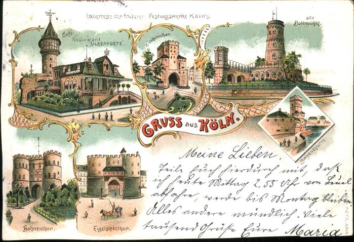 Koeln Rhein Bayenthurm Bottmühle Festungswerke