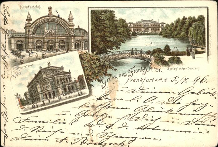 Frankfurt Main Zoologischer Garten Opernhaus Hauptbahn