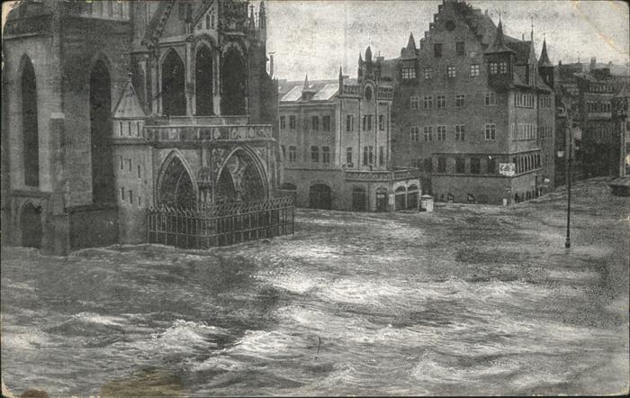 Nuernberg Hochwasser Katastrophe 1909 Hauptmarkt