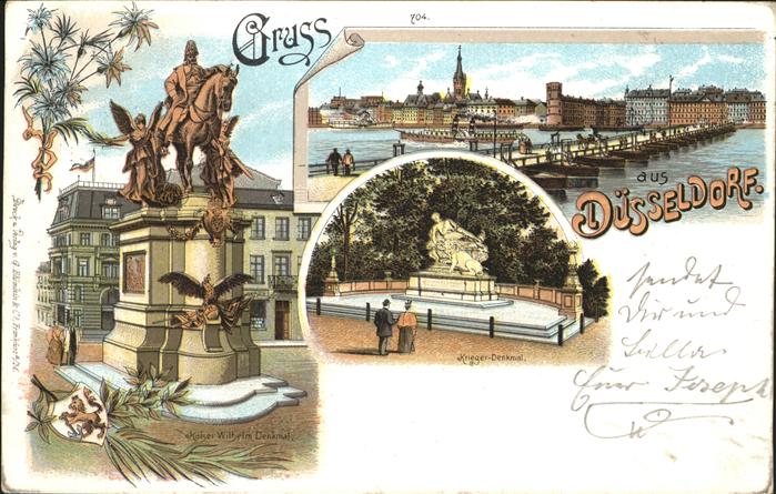 Duesseldorf Denkmal Krieger Dampfschiff