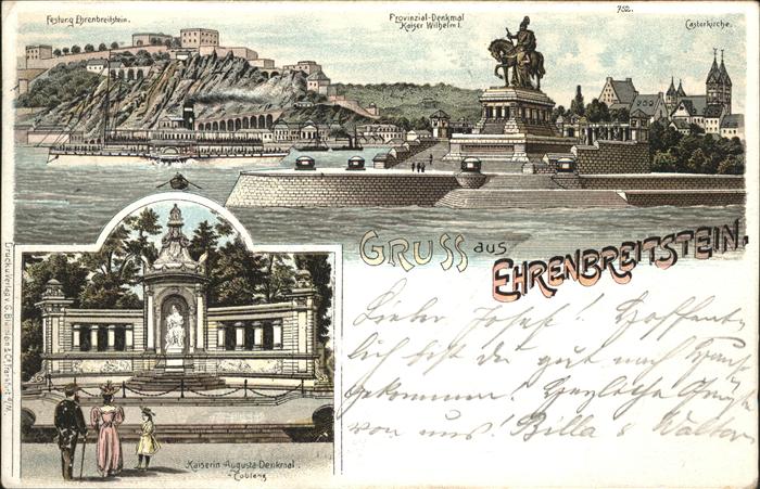 Ehrenbreitstein Kaiserin Auguste Denkmal Casterkirche F