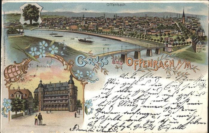 Offenbach Main Schloss Brücke Schiffe