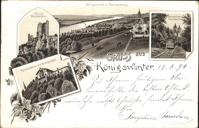 Koenigswinter Zahnradbahn Restauration Drachenfels Ruine