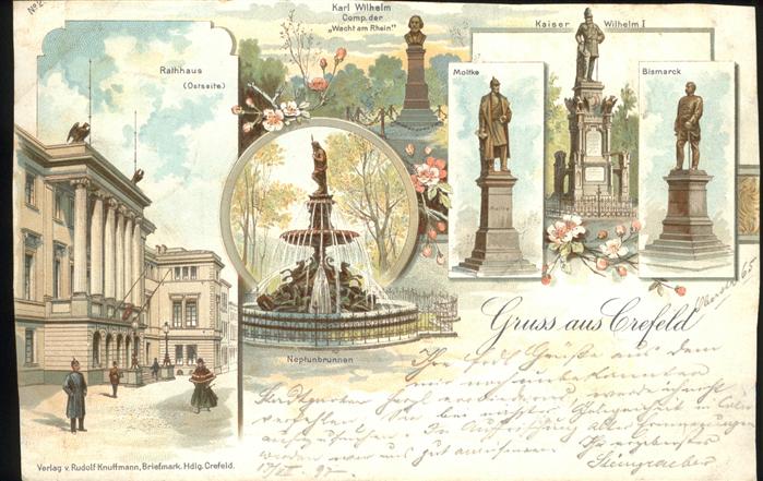Krefeld Kaiser Wilhelm I. Bismarck Moltke Ratha