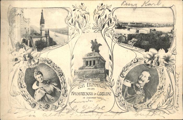 Coblenz Koblenz Kaiser Denkmal Kaiserbesuch Schloss Sto
