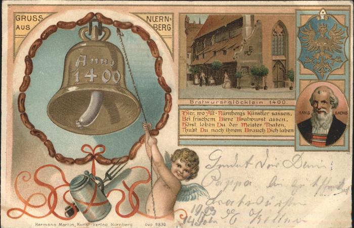 Nuernberg Glocke Engel Wappen Hans Sachs