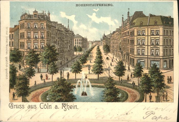 Koeln Rhein Cöln a. Rhein Hohenstaufenring Brunnen