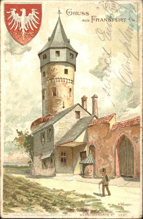 Frankfurt Main Wappen Künstlerkarte R. Werner