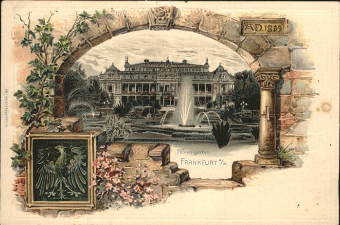 Frankfurt Main Wappen Palmengarten Brunnen