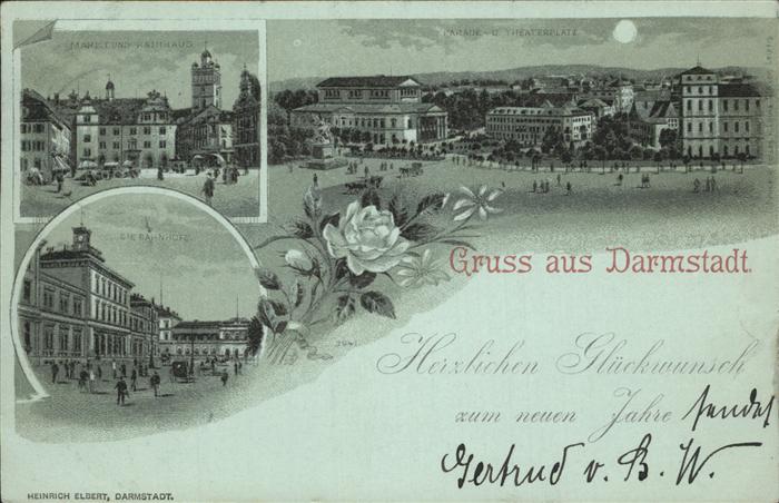 Darmstadt Parade Theaterplatz Neujahrsgrüsse