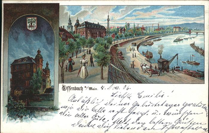 Offenbach Main Wappen Ufer Schiffe