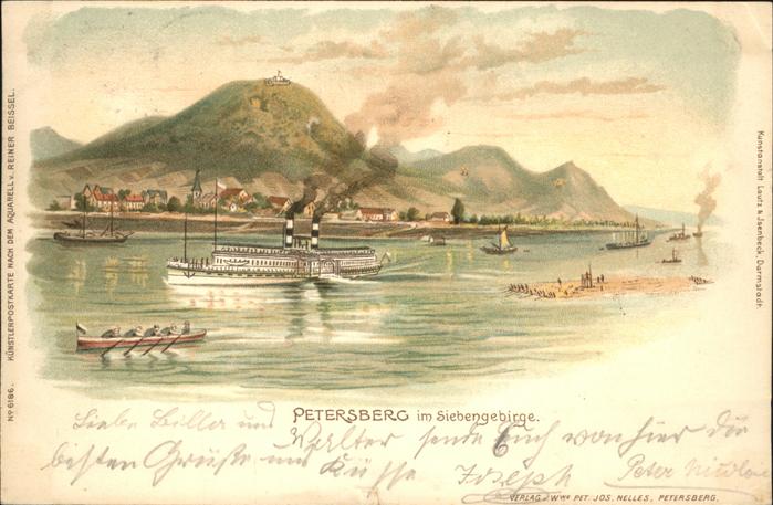 Petersberg Eisenberg Dampfschiff Siebengebirge Ruderboot