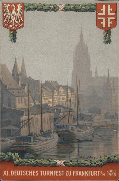 Frankfurt Main Deutsches Turnfest 1908 Schiffe