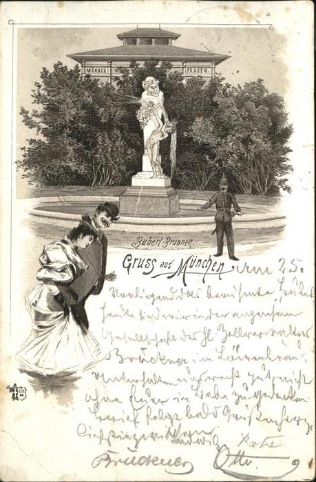 Muenchen Bubert Brunnen Polizist