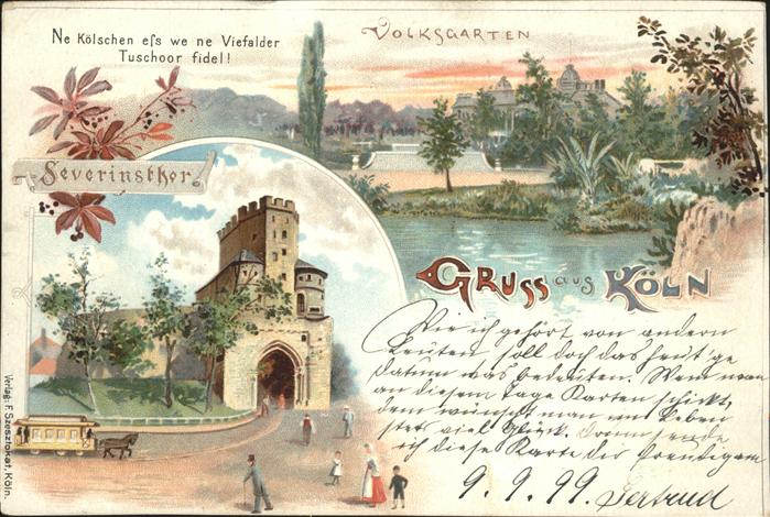 Koeln Rhein Volksgarten Severinsthor Strassenbahn K