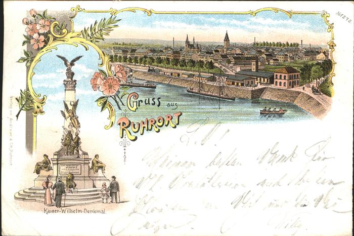 Ruhrort Segelschiff Dampfschiff Kaiser Wilhelm