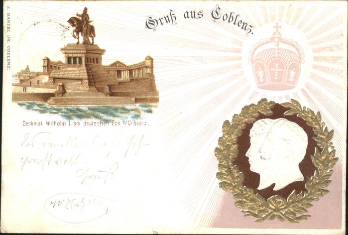 Coblenz Koblenz Denkmal Wilhelm I. deutsches Eck Wappen