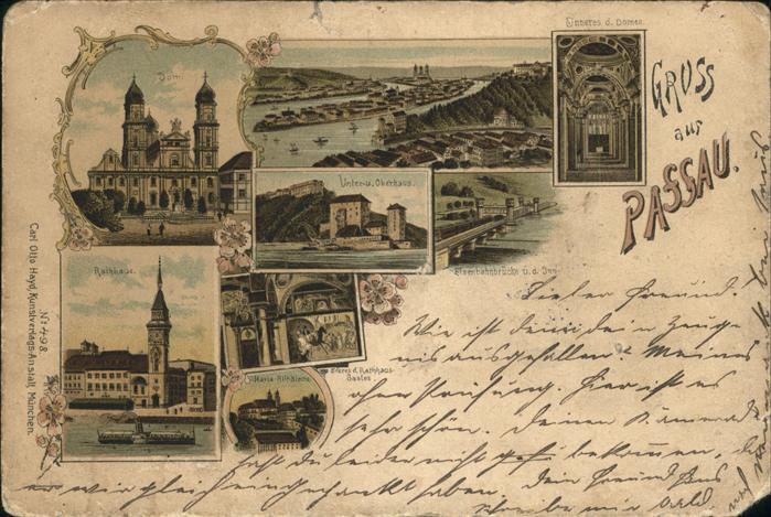 Passau Rathaus Eisenbahnbrücke