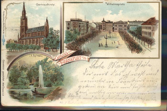 Frankfurt Main Wilhelmsplatz Gertraudkirche Anlagen