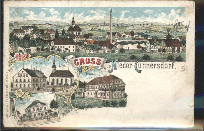 Niedercunnersdorf Schule Kirche Pfarrhaus
