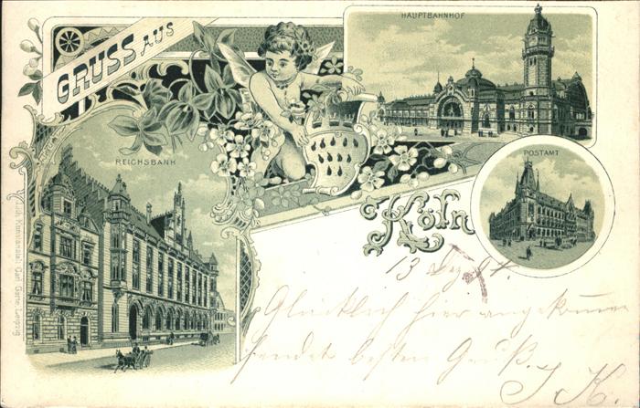 Koeln Rhein Postamt Hauptbahnhof Engel Wappen