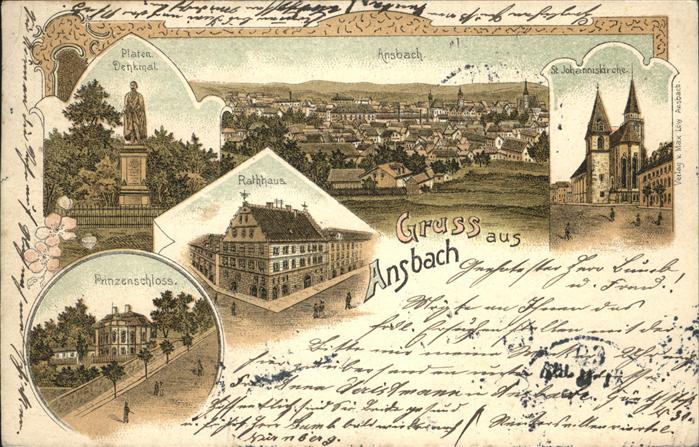 Ansbach Mittelfranken Rathaus Prinzenschloss St. Johanniskirche